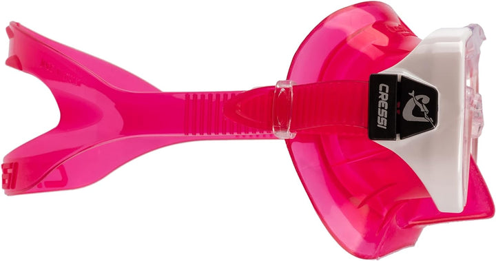 Cressi Schnorchelmaske für Erwachsene, 1 Linse, hervorragende Aussicht, hergestellt in Italien Pink/