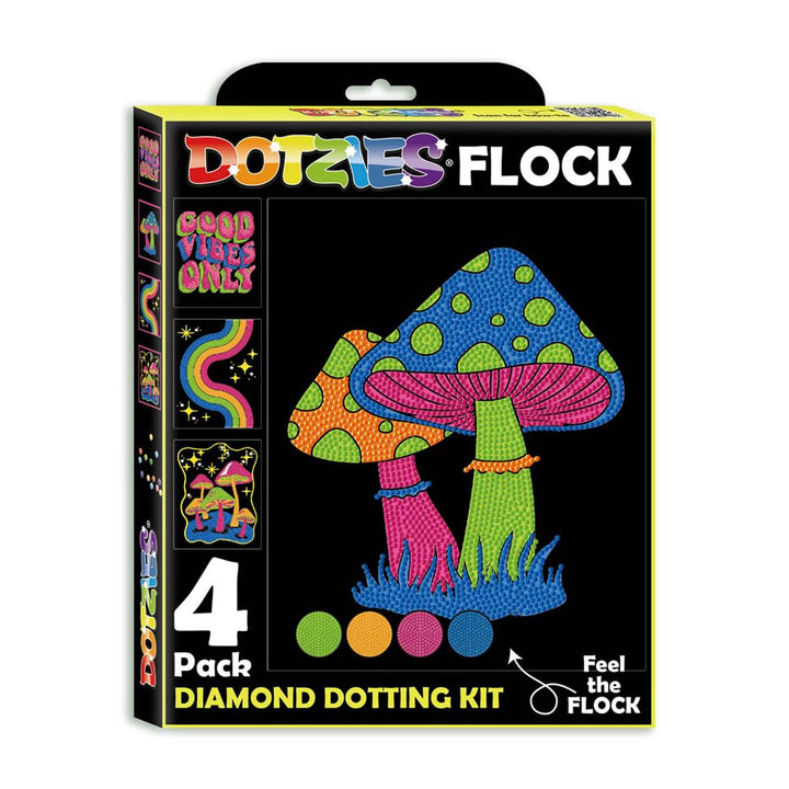 DIAMOND DOTZ Neon Flock Good Vibes Diamant-Malset für Erwachsene, bunte Diamant-Kunst-Kits, entspann