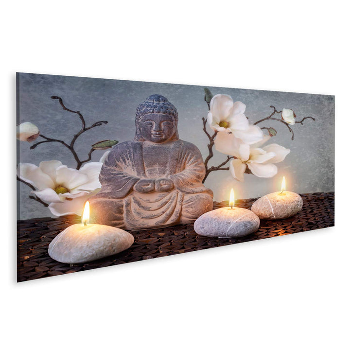 Bild auf Leinwand Buddha in der Meditation, religiöses Konzept Wandbild Leinwandbild Kunstdruck Post