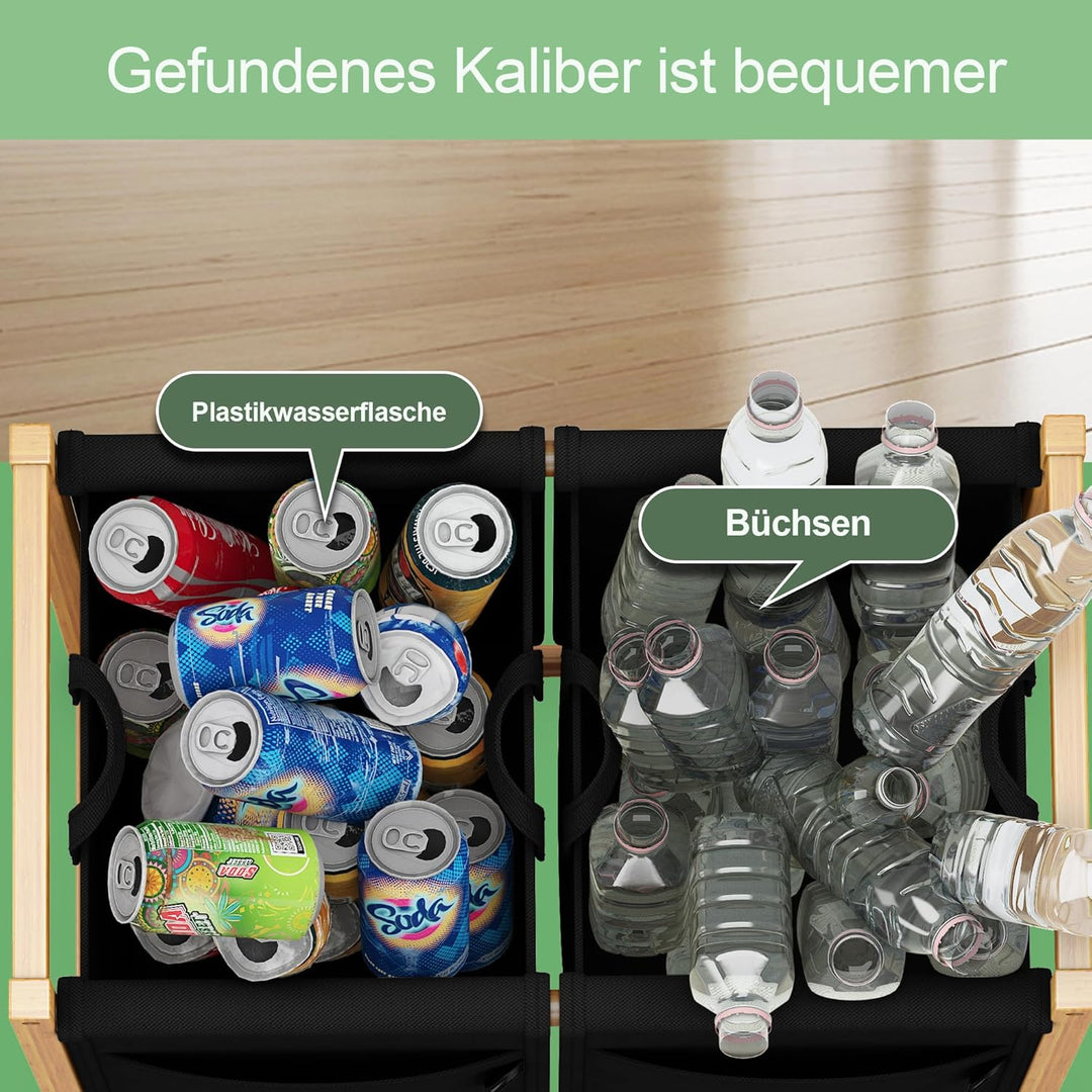 ADEL DREAM 100L 2 Fächer Pfandflaschen Sammelbehälter mit Deckel Gross Pfandflaschen Aufbewahrung le