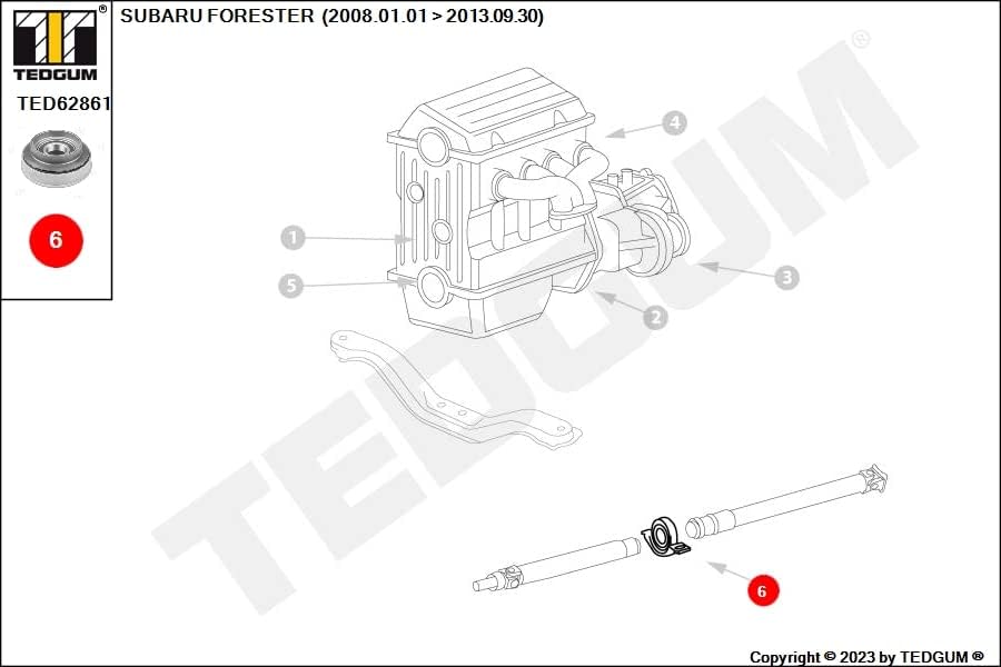 TEDGUM TED62861 ANTRIEBSWELLENHALTERUNG (EINSATZ MIT LAGER)
