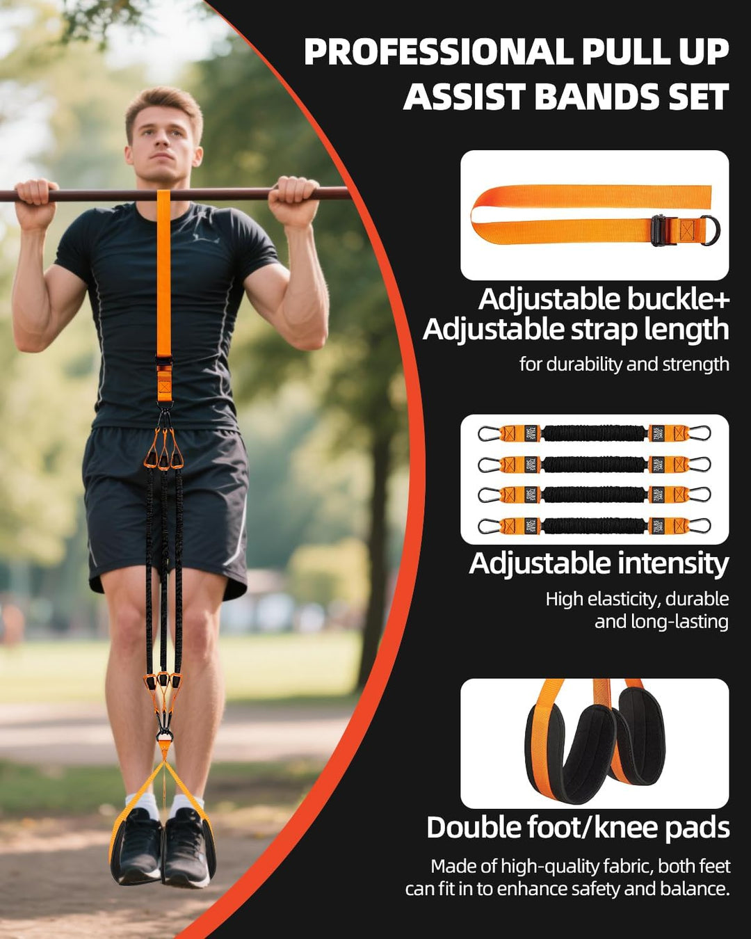 Abahub Klimmzugband Set Klimmzughilfe Widerstandsbänder Pull UP Band für Klimmzüge, Training zu Haus