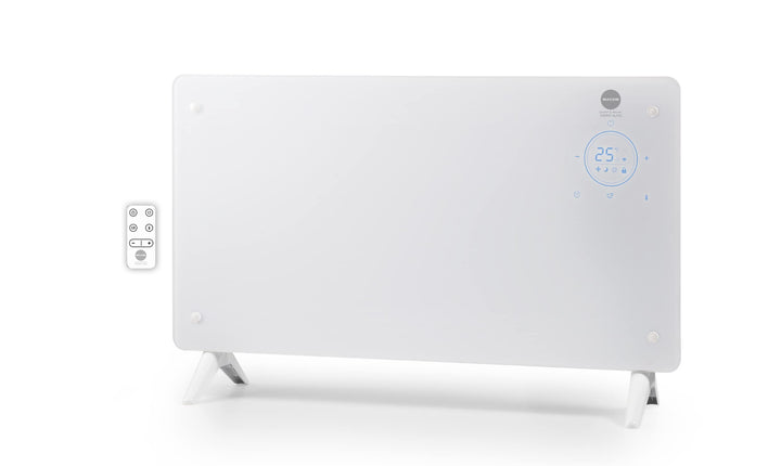 Macom Enjoy & Relax 937 Thermo Glass Konvektor mit 24h Timer und Raumthermostat, Weiss, 1000/2000W