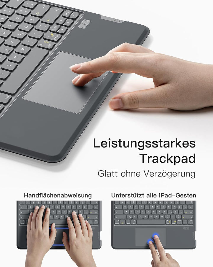 Inateck Tastatur Hülle Kompatibel mit iPad Air 13 Zoll (2024),ipad Pro 12.9 Zoll 6/5/4/3 Gen, Hoch-/