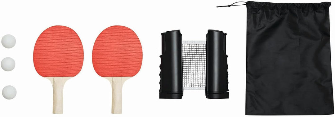 Preiswert&Gut Tischtennis-Set mit ausziehbarem Netz und Bällen, Ping Pong Set für Familie und Freize