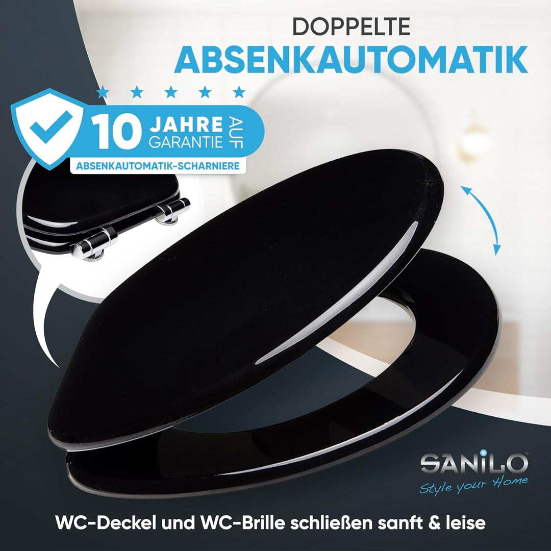 Sanilo WC-Sitz mit Absenkautomatik I Hochwertiger Toilettensitz aus Holz I Toilettendeckel in versch