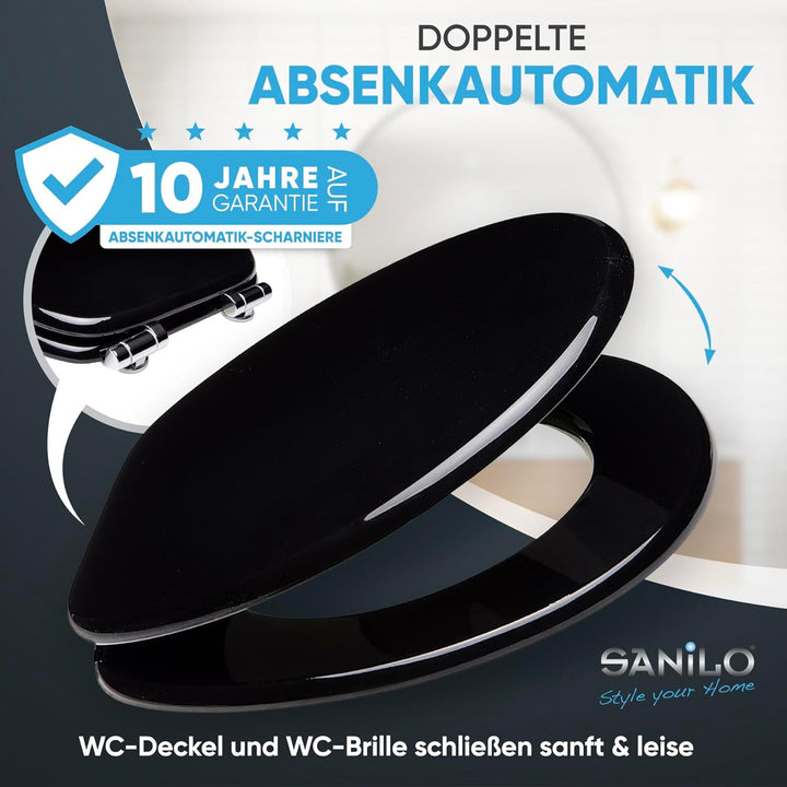 Sanilo WC-Sitz mit Absenkautomatik I Hochwertiger Toilettensitz aus Holz I Toilettendeckel in versch