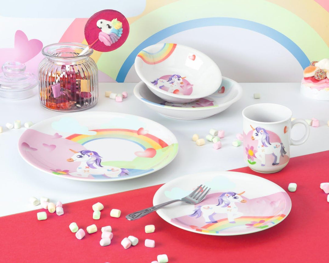 Seltmann Weiden 001.741861 Compact Mein kleines Einhorn Kinder-Set 3-teilig, Porzellan, Bunt, Mein k