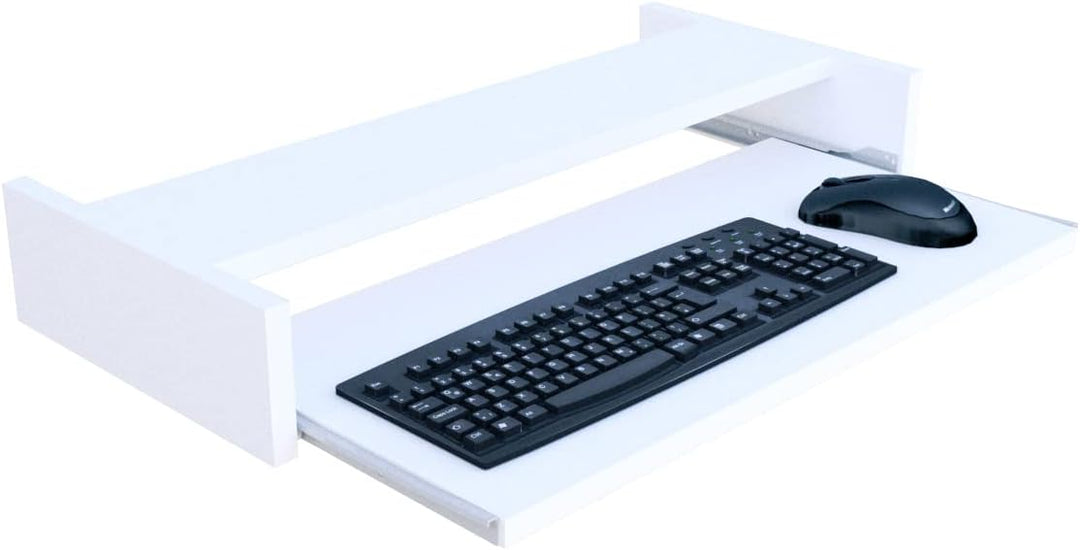 Henor Abnehmbare Tastaturablage aus FSC Holz 70 x 31 x 11 cm unter Schreibtisch Weiss 70x31x11 Weiss
