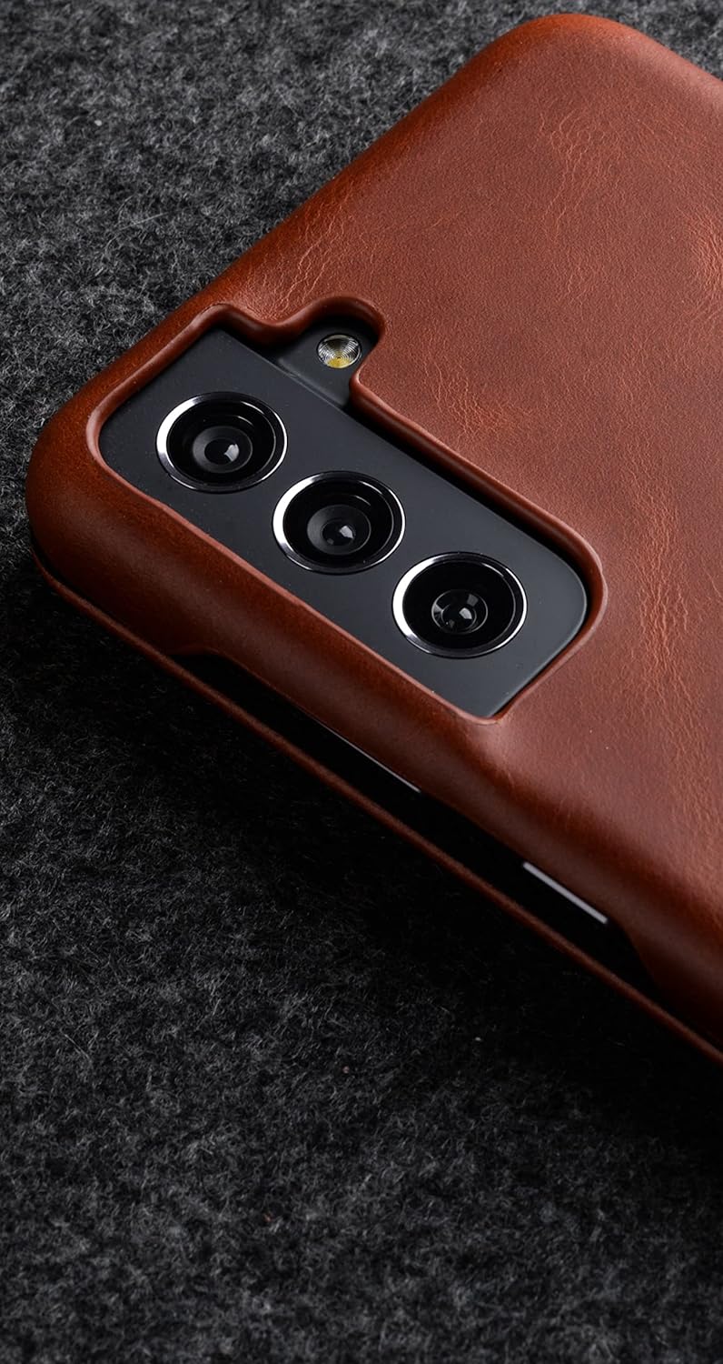 STILGUT UltraSlim kompatibel mit Samsung Galaxy S21 FE 5G Hülle - Samsung S21 FE Flip Case aus Leder