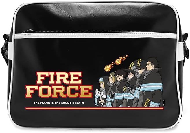 ABYstyle - Fire Force Tasche für die 8. Brigade aus Vinyl, Schwarz