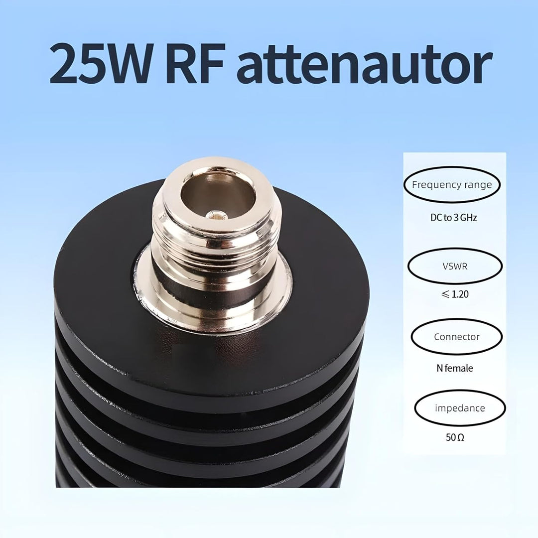 BECEN 25 W N RF Dämpfungsregler 3 GHZ Stecker 1-40 dB wählbar(30dB), 30dB