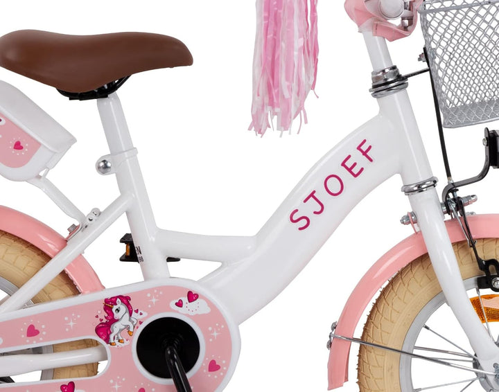 SJOEF Dolly Kinderfahrrad 12 Zoll | Kinder Fahrrad für Mädchen/Jugend | Ab 2-7 Jahren | 12-18 Zoll |