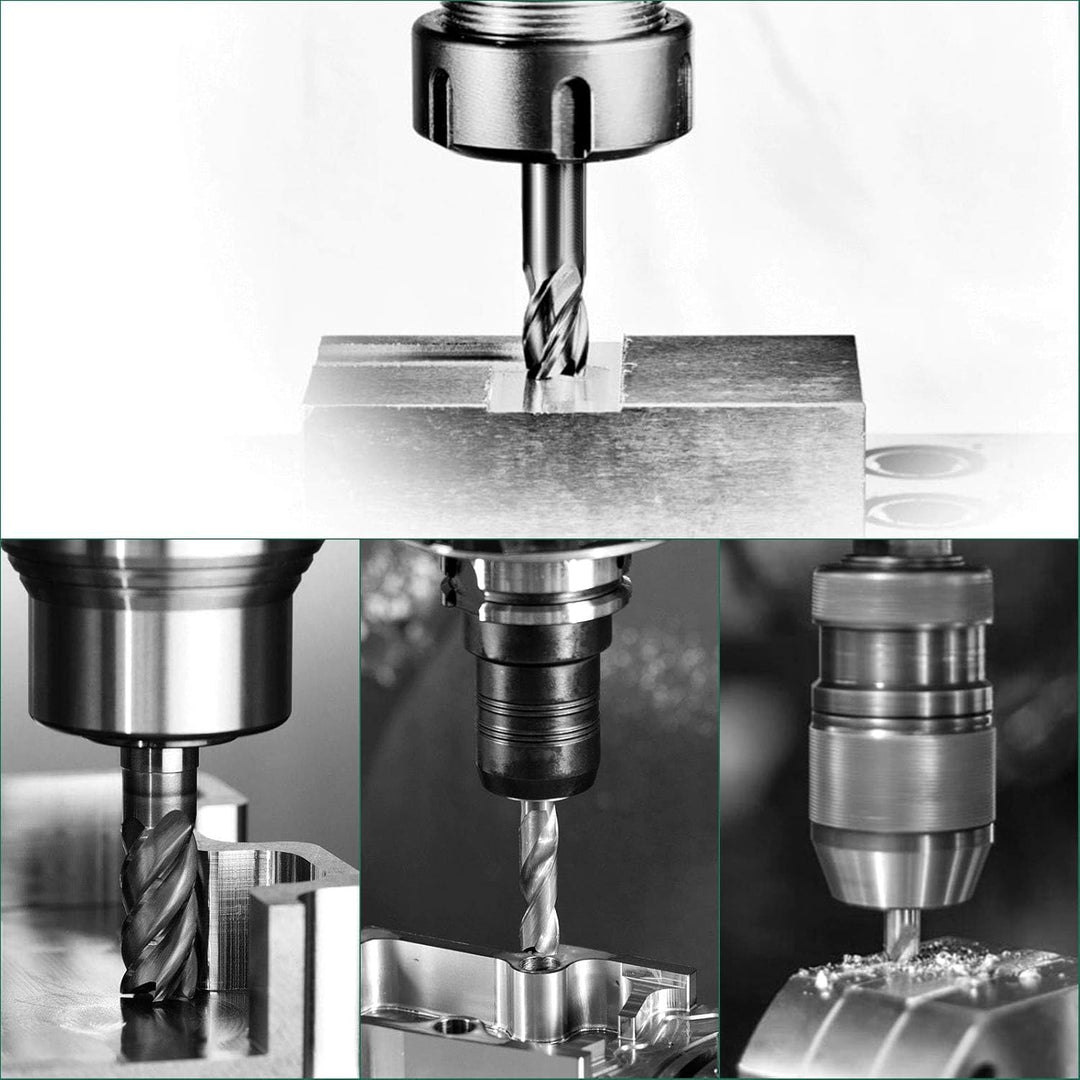 Linkstyle 10 Stück HSS Schaftfräser, 4 Flöte Hartmetall CNC Nutenfräser Metall Fräser Bohrer Set, 1.