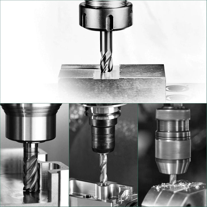 Linkstyle 10 Stück HSS Schaftfräser, 4 Flöte Hartmetall CNC Nutenfräser Metall Fräser Bohrer Set, 1.