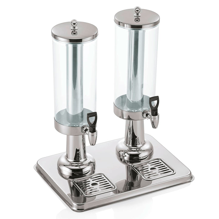 WAS 9930 230 Edelstahl Getränkedispenser mit Behälter aus Polycarbonat, 2 x 3,0 ltr, 41.5 cm x 31.5