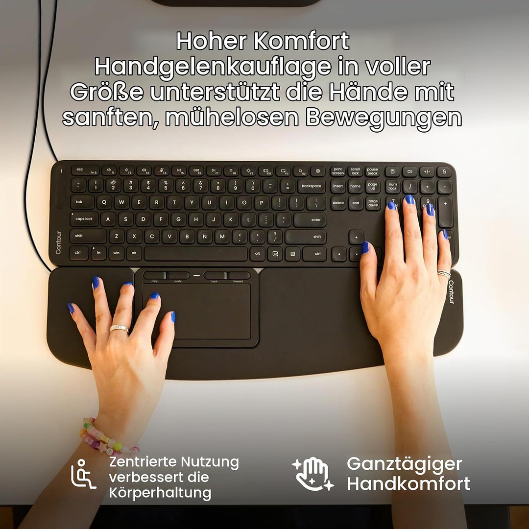 Contour Touch Ergonomic Touchpad Wired Wired - Black, Wired - Black