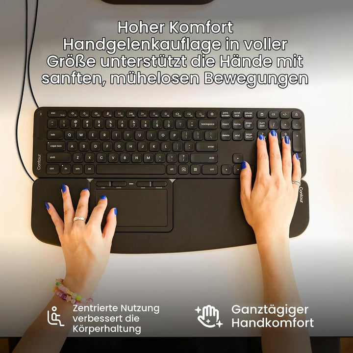 Contour Touch Ergonomic Touchpad Wired Wired - Black, Wired - Black