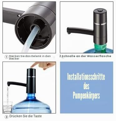USB Wiederaufladbare Elektrische Flaschenpumpe Dispenser Für Trinkwasser 2-6 Gallonen – Automatische