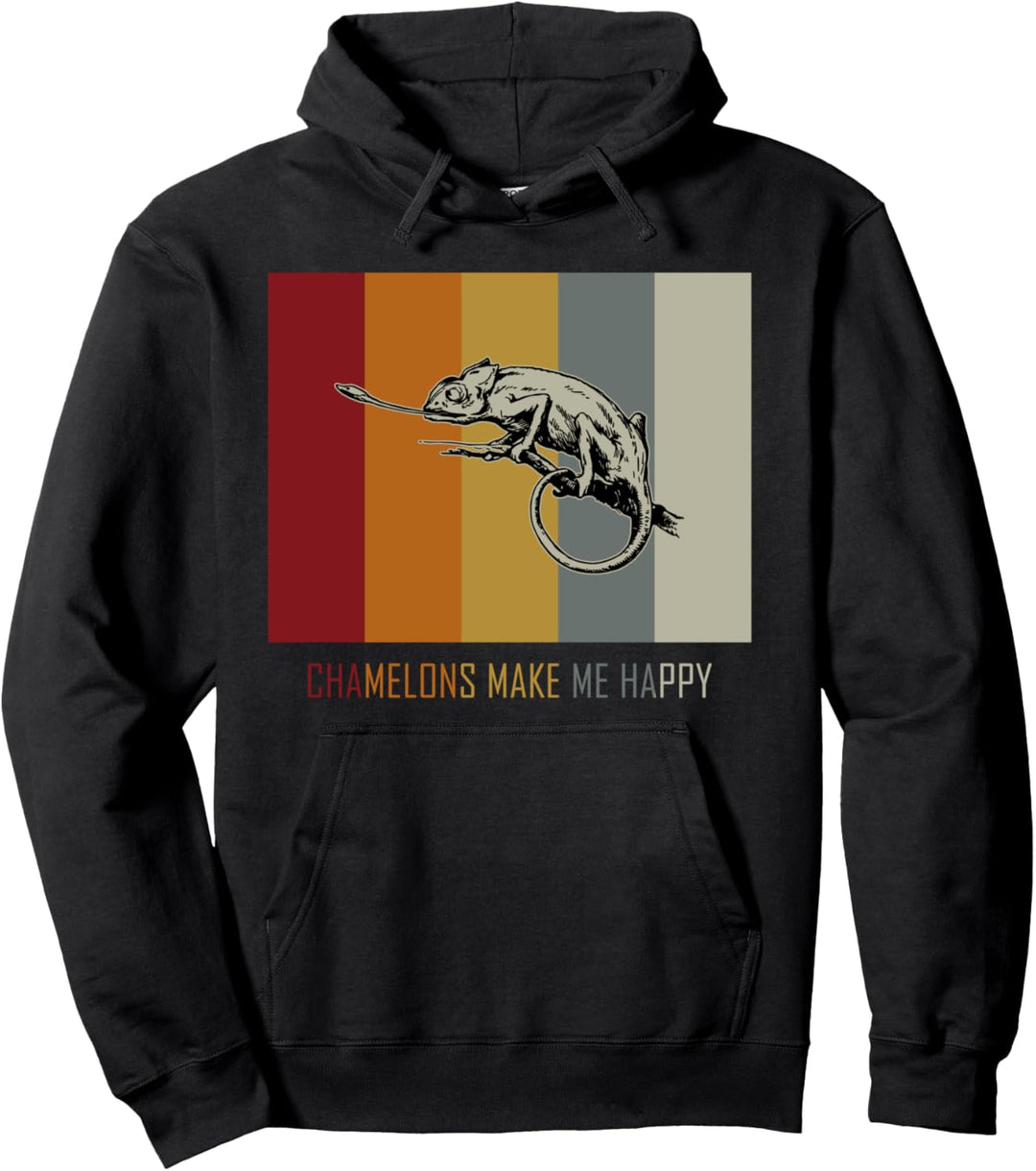 chamäleon Design Retro Vintage 70er und 80er Jahre Style Pullover Hoodie