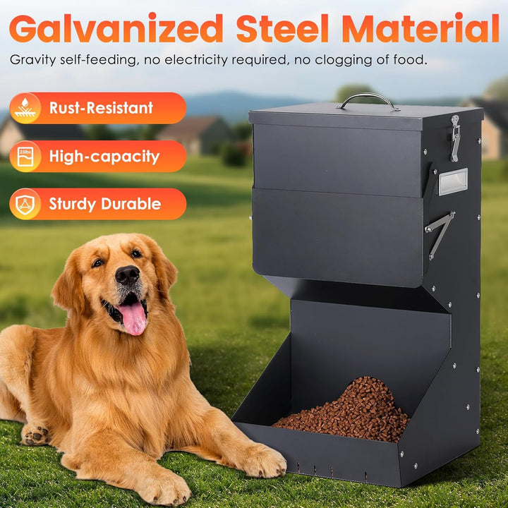 Automatische Hundefütterung im Freien hängende Haustierfutter-Feeder grosse Rasse 25 lbs, galvanisie