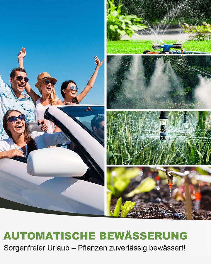 Bewässerungscomputer 2 Ausgänge, Messingeinlass,Grosses LCD-Display Bewässerungsuhr, Automatische Be