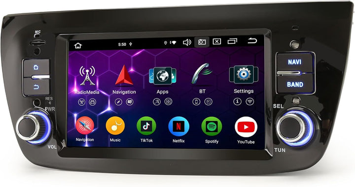 Erisin Android 14 Autoradio mit GPS Navigation für FIAT Doblo Opel Combo Tour D Unterstützt Kabellos