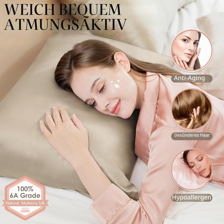 Seidenkissenbezug Jaciu Silk Pillowcase 21 Momme beidseitiger Seidenkissenbezug Kissenbezug Versteck