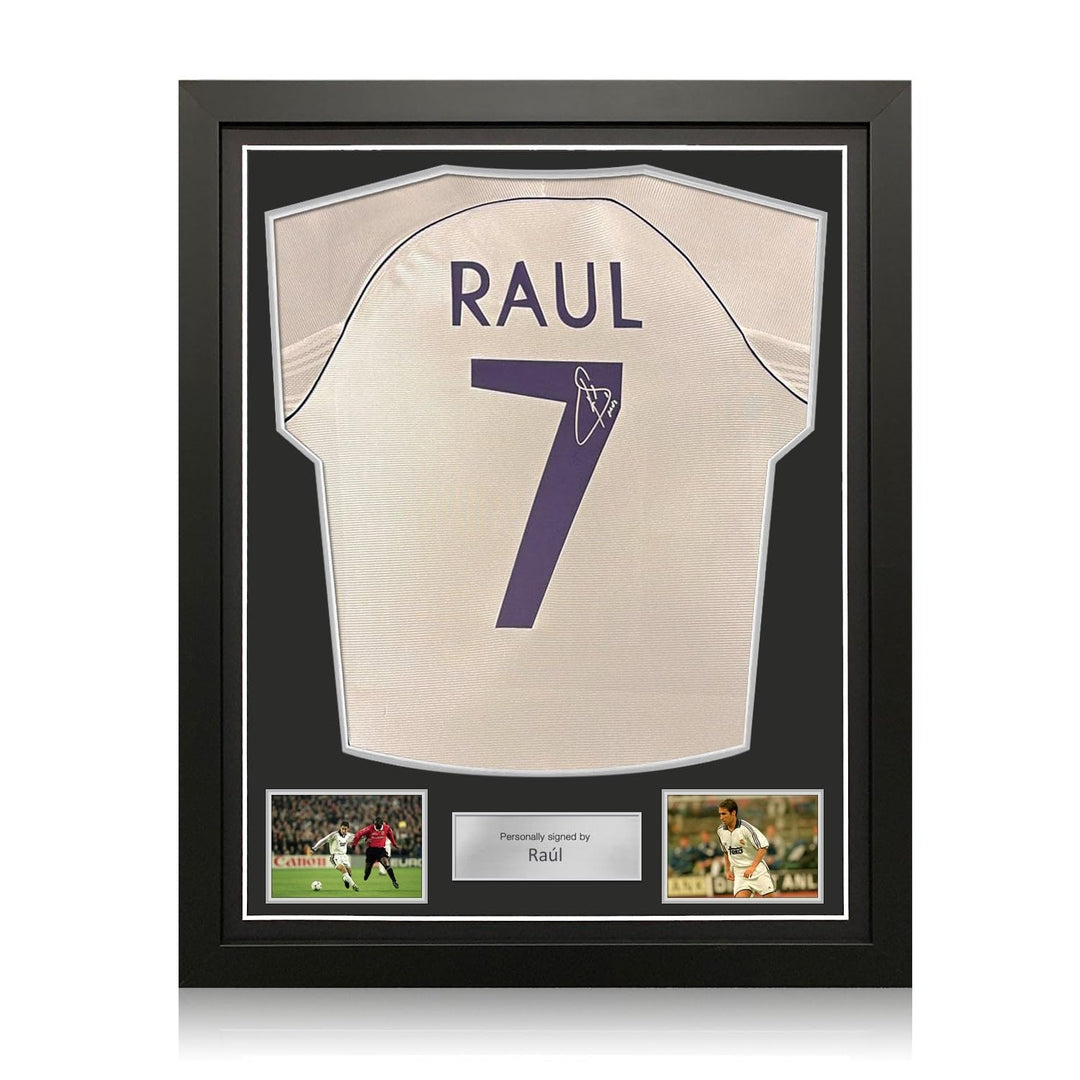 Von Raul signiertes Real Madrid-Trikot 1999–2000. Gerahmt