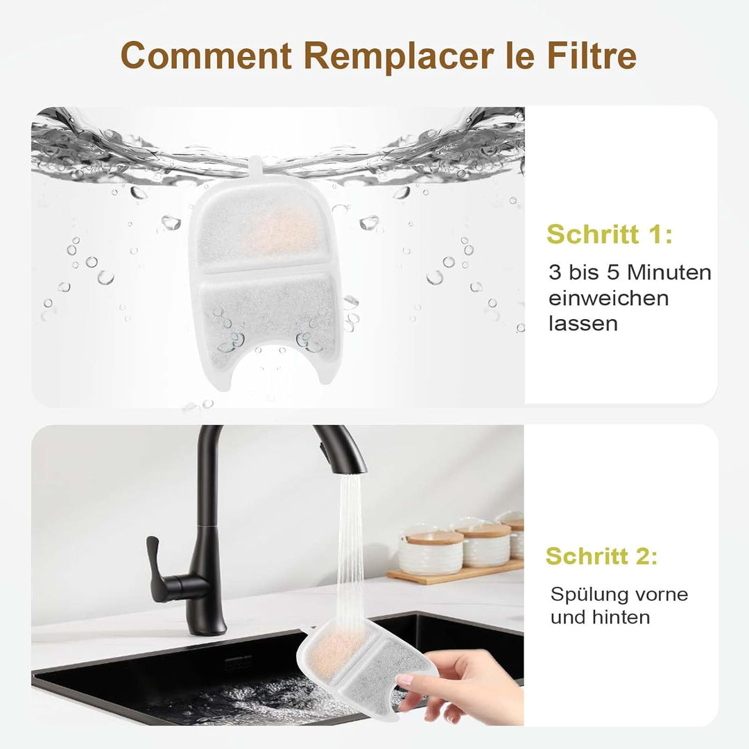 Katzenbrunnen Filter, 14 Stück Ersatzfilter für 4L Katzenbrunnen Kabellos, Multi-Layer Filtration mi