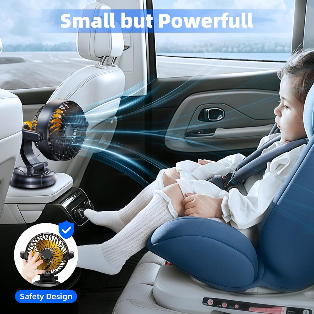 12V Auto Lüfter zur Fahrzeugkühlung - Zigarettenanzünder-Dashboard-Lüfter mit bürstenlosem Motor - 1