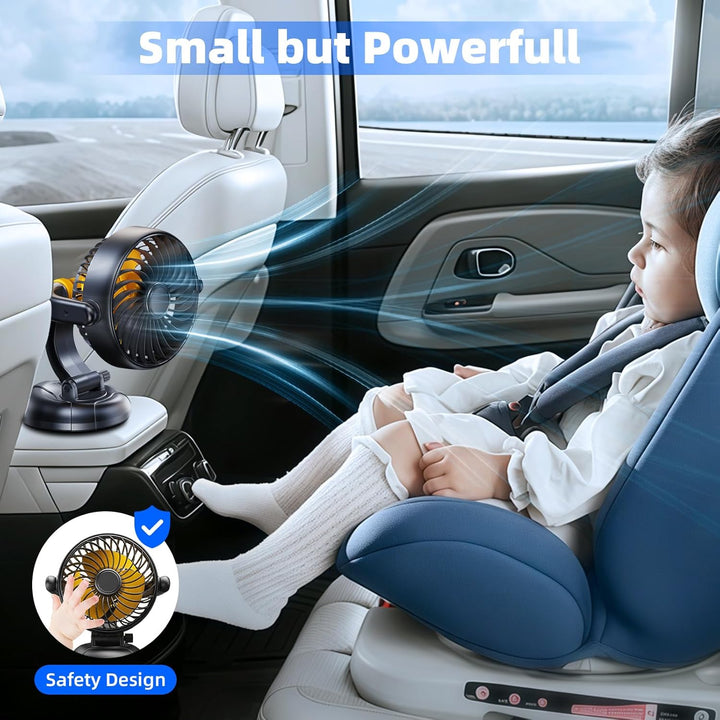 12V Auto Lüfter zur Fahrzeugkühlung - Zigarettenanzünder-Dashboard-Lüfter mit bürstenlosem Motor - 1