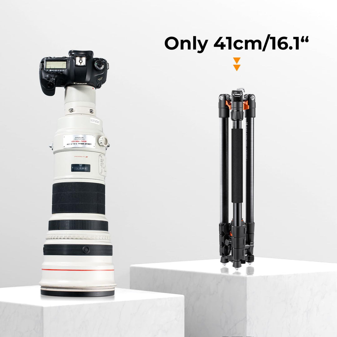K&F Concept K254A1(SA254M1) Kamera Stativ, kompaktes Stativ 158cm für Spiegelreflexkamera, DSLR Trip