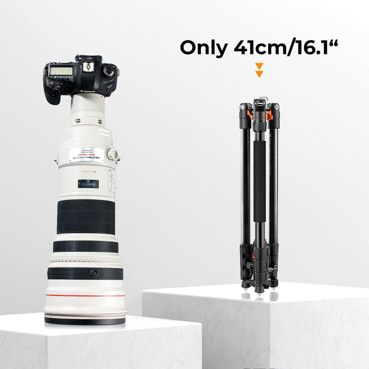 K&F Concept K254A1(SA254M1) Kamera Stativ, kompaktes Stativ 158cm für Spiegelreflexkamera, DSLR Trip