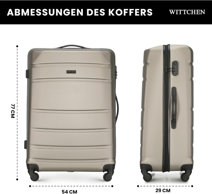 WITTCHEN Globe Line Grosser Koffer Trolley Reisekoffer aus ABS Hartschale 4 Rollen Zahlenschloss | G