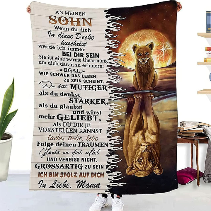 Personalisierte Decke Sohn Geschenke von Mama, Mutter Sohn Geschenke, Kuscheldecke Flauschige, Witzi
