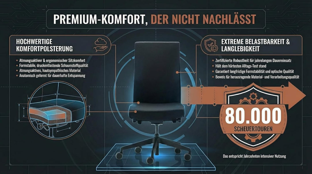 to-Strike Comfort pro SK 9248 | ergonomischer Bürostuhl ohne Armlehnen | modernes Design | Homeoffic