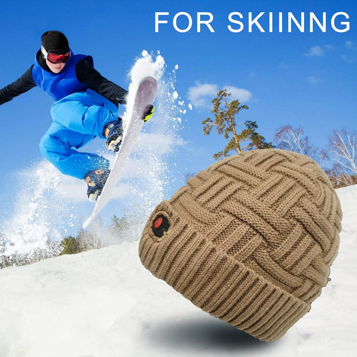 Svpro Beheizte Beanie mit Wiederaufladbarem Akku 7,4V Li-Polymer-Akku hält bis zu 3-7 Stunden,Electr