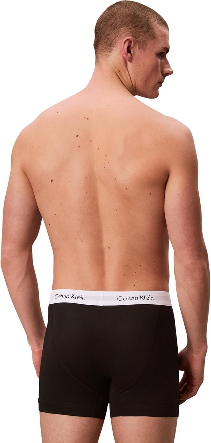 Calvin Klein Herren 3er Pack Boxershorts Trunks Baumwolle mit Stretch, Schwarz (Black), XS