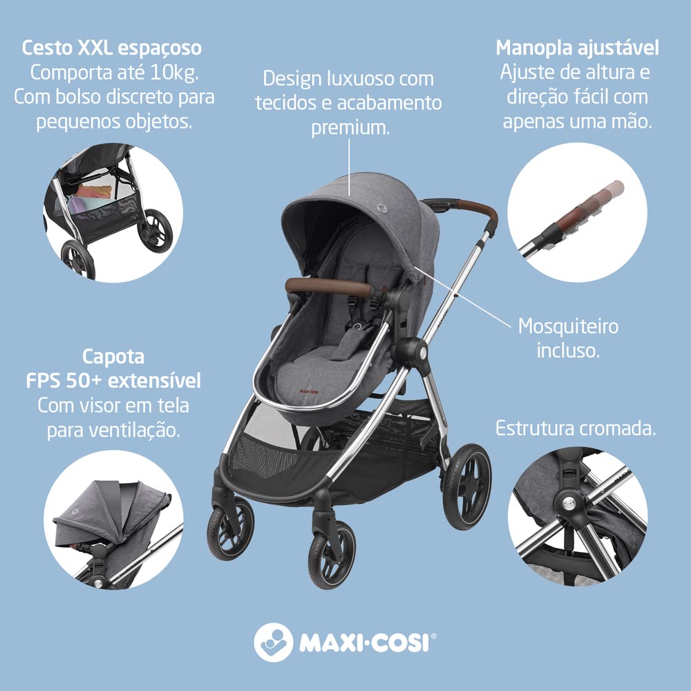 Maxi-Cosi Zelia Luxe 2-in-1-Kinderwagen, wendbarer Sitz, einhändig zusammenklappbar, geeignet von Ge