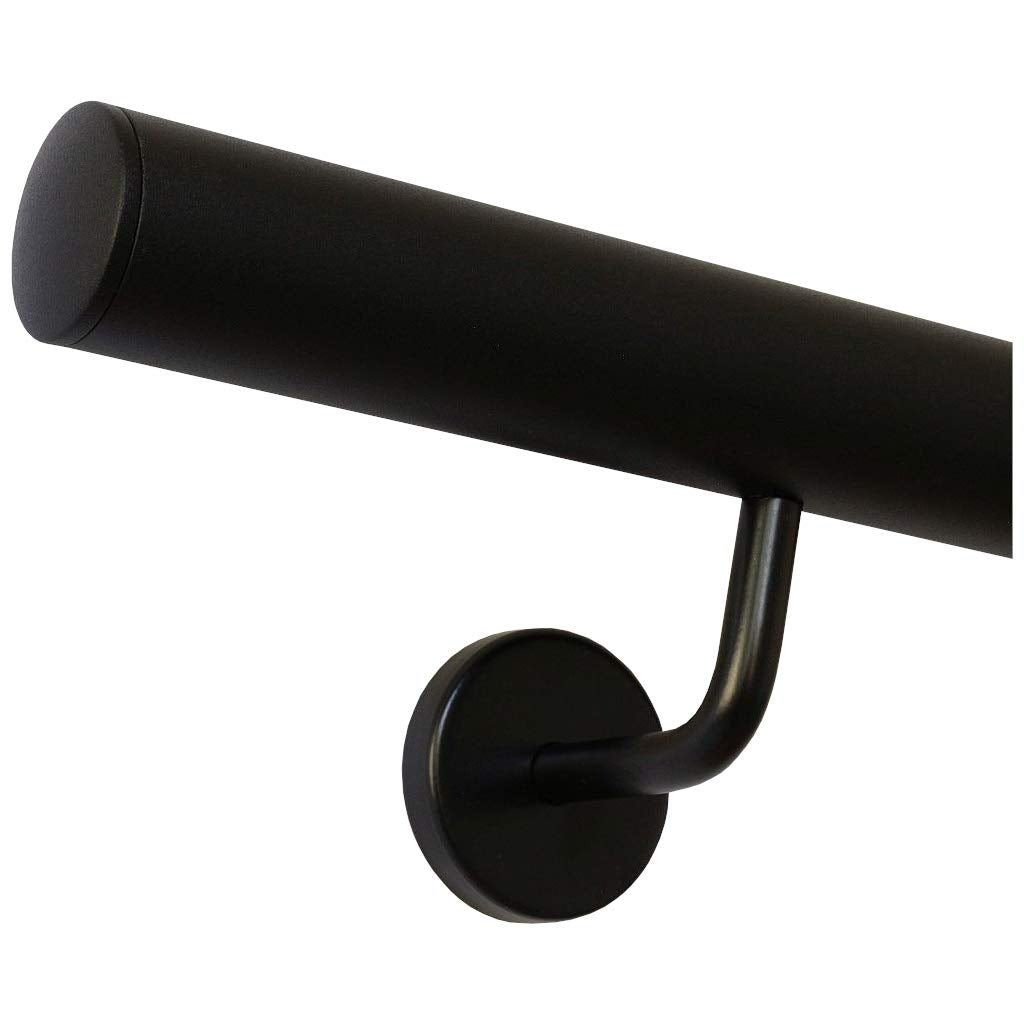 TIBU Handlauf Schwarz pulverbeschichtet V2A Edelstahl Geländer innen aussen wetterfest beständig 420