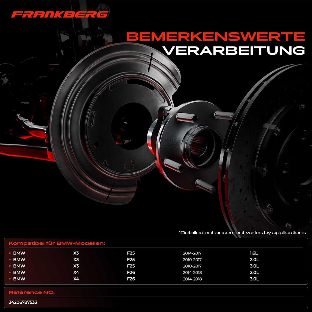 Frankberg Ankerblech Bremsscheibe Deckblech Hinten Links oder Rechts für X3 F25 X4 F26 sDrive18/20 x