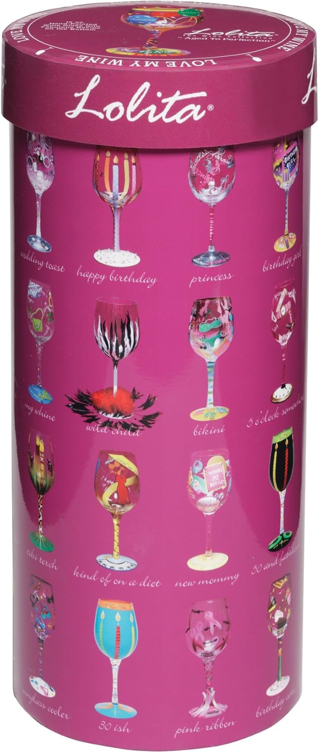 Enesco Designs by Lolita GLS11-5590M Weinglas, 1 Mom, 425 ml LOLITA WG #1 Mom, LOLITA WG #1 Mom