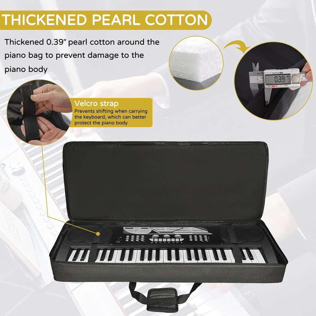 AKOZLIN 61-Tasten-Keyboardtasche, tragbar, robust, gepolstert, Gigbag, universell, wasserdicht, Oxfo