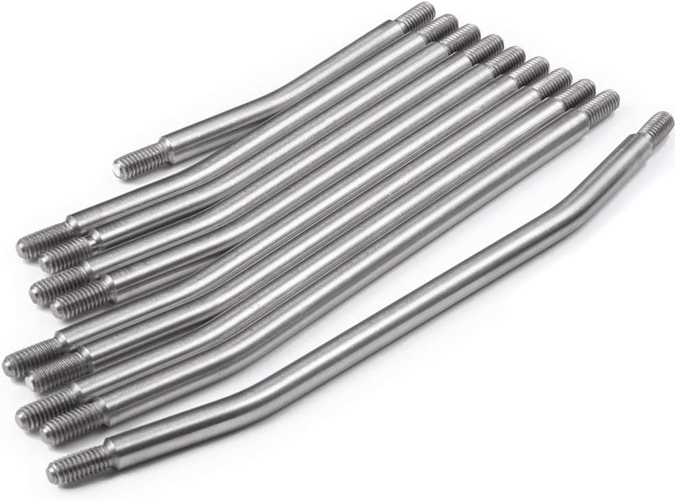AXspeed 10pcs/Set Stainless Steel Steering Pull Rod Link Linkage for SCX10 1/10 RC Crawler Car