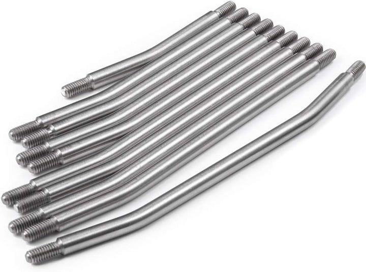 AXspeed 10pcs/Set Stainless Steel Steering Pull Rod Link Linkage for SCX10 1/10 RC Crawler Car