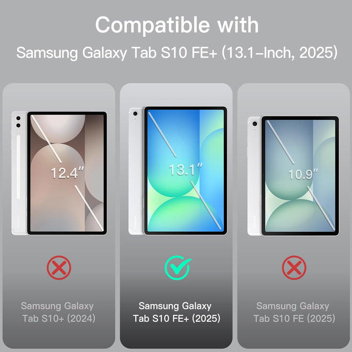 JETech Hülle für Samsung Galaxy Tab S10 FE Plus/S10 FE+ 13,1 Zoll mit S Pen Halter, Dünn Folio Ständ