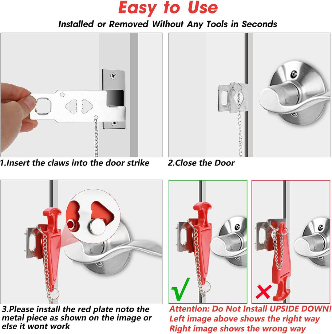 Upgrade Version Tragbares Türschloss Passt für die meisten Schlösser Sperrschlösser für zusätzliche