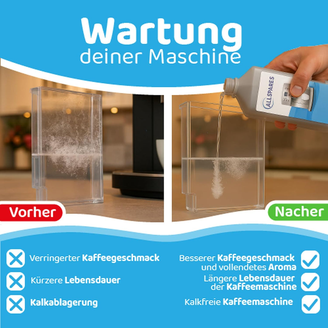 Entkalker (12 Flaschen x 250ml) Geeignet für Saeco, Philips, Gaggia Universal Entkalker von AllSpare