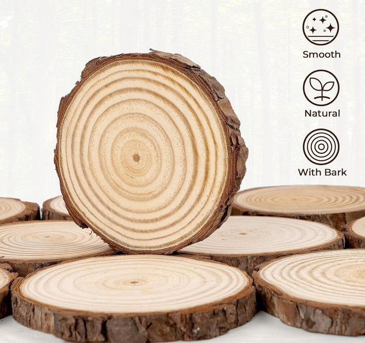 Holzscheiben 28 Stücke, 9-10cm Baumscheiben, ohne LöChern Holzplatte Rund,Holz Scheiben Zum Basteln